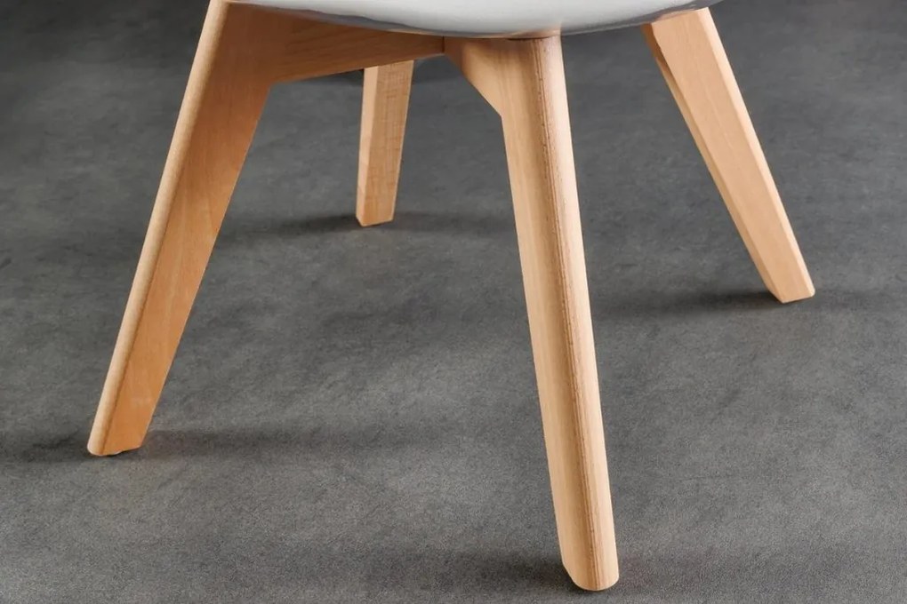 Set de 4 scaune, Lemn Fag Natur, Plastic Transparent, Scandinavia A-44164 VC