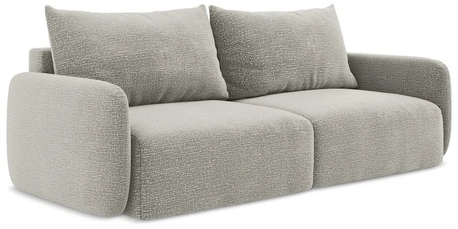 Canapea gri deschis extensibilă/cu spațiu de depozitare 238 cm Kalena – Makamii