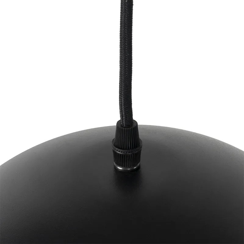 Lampă suspendată industrială neagră cu auriu 3 lumini - Magnax