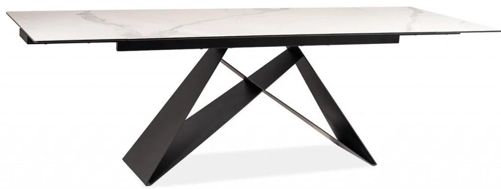 Masa Extensibila Westin III alba STATUARIO VENATO/negru mat L160-240 cm