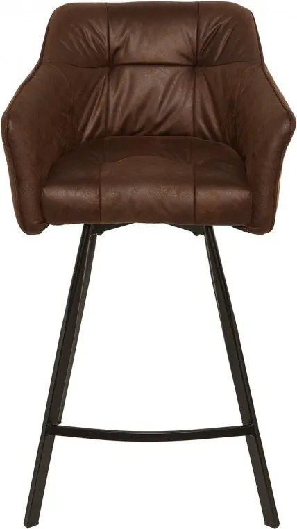 Scaun bar cu brate, elegant, Loft microfibra maro antic A-39082 VC