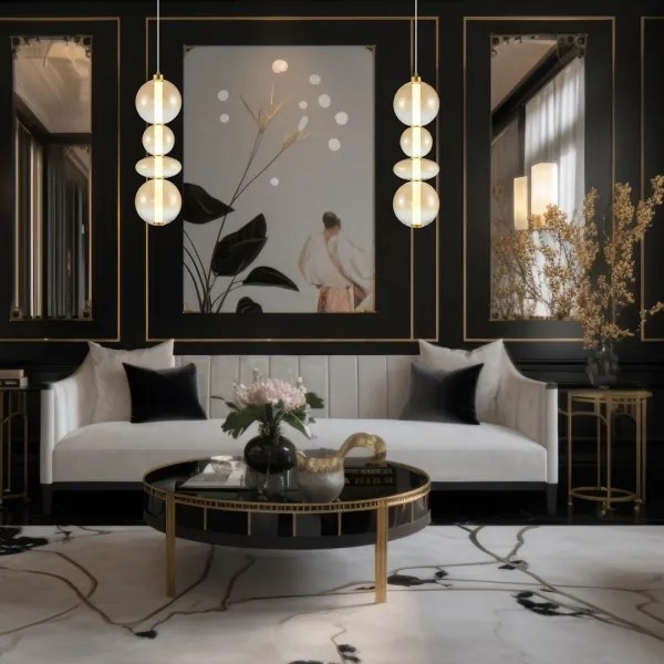 Lustră LED pe cablu DAPHNE LED/36W/230V auriu