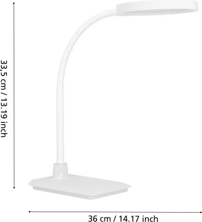 Eglo 902178 - Lampă de masă LED LAURO, dimabilă, LED/5,5W/230V 2700/4000/6500K, albă