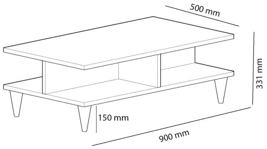 Măsuță de cafea DIAMOND maro/neagră