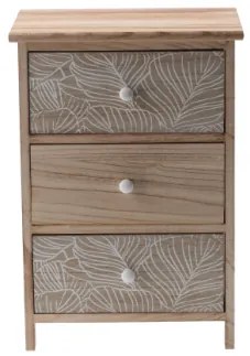 Comodă LUIZA cu 3 sertare - design boho, 40 x 29 x 58 cm
