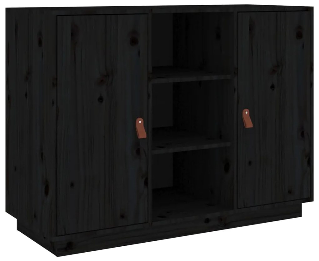 820136 vidaXL Dulap, negru, 100x40x75 cm, lemn masiv de pin