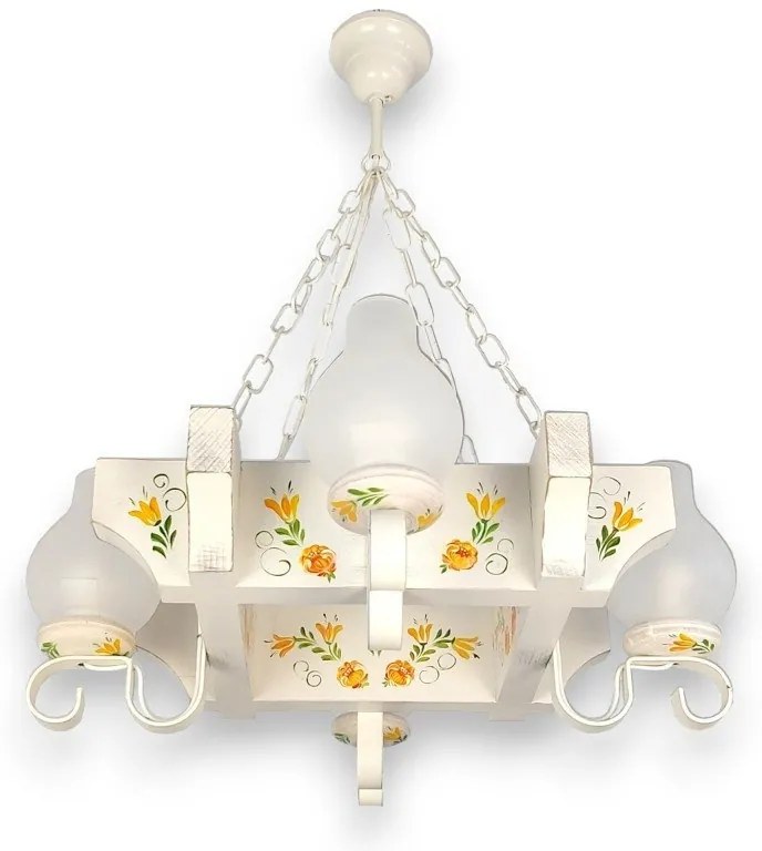 Candelabru fabricat manual din lemn pictat Queen 4L