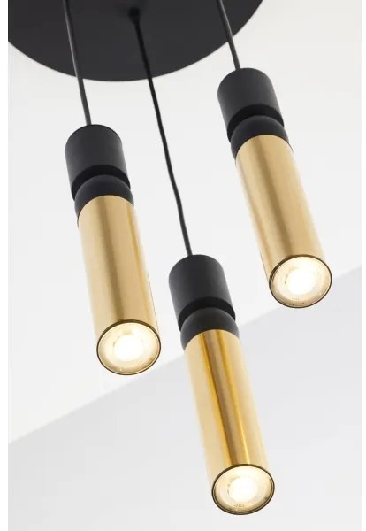 Lustră pe cablu Jupiter 2016 ALAS 3xGU10/10W/230V auriu/negru