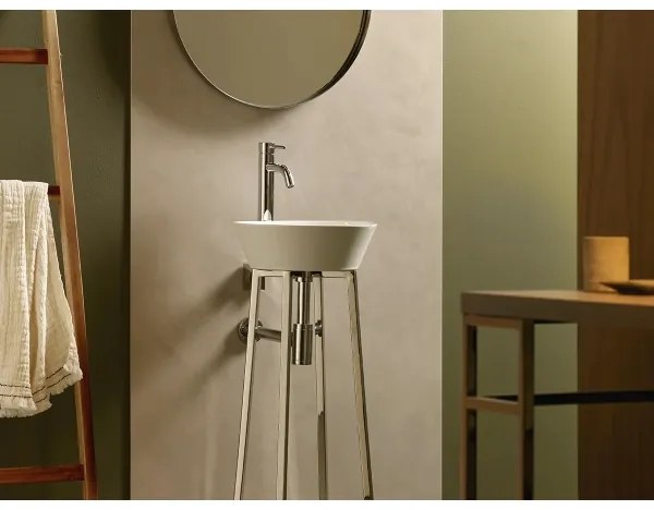 Bathco 4086 - Lavoar VOLTA pe blat Ø 35 cm, porțelan/alb