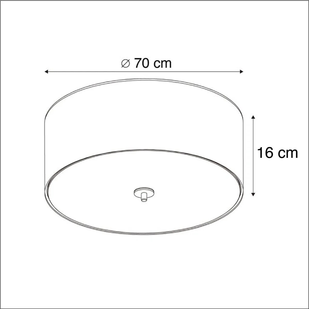 Plafoniera inteligentă taupe 70 cm cu 6 becuri WiFi A60 - Drum Jute