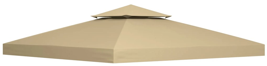 Outsunny Acoperiș de Rezervă pentru pavilion de Grădină Pânză de Rezervă pentru pavilion tonel Tendă 3 x 3 m Bej | Aosom Romania