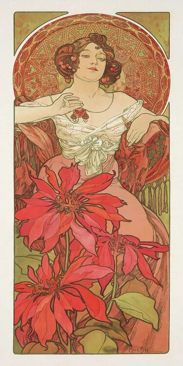 Reproducere Ruby from The Precious Stones Series, Alfons Mucha