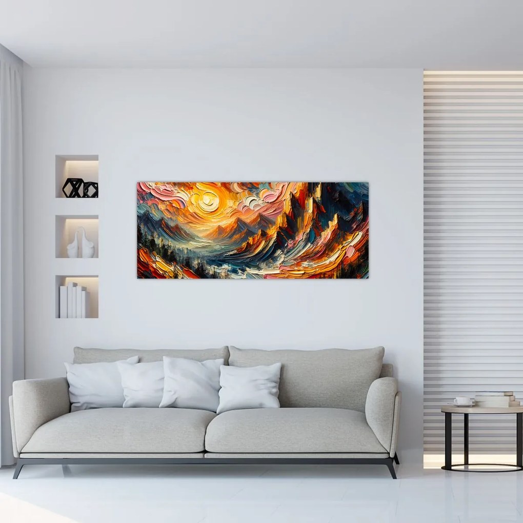 Tablou - Munte acoperit de soare (120x50 cm)