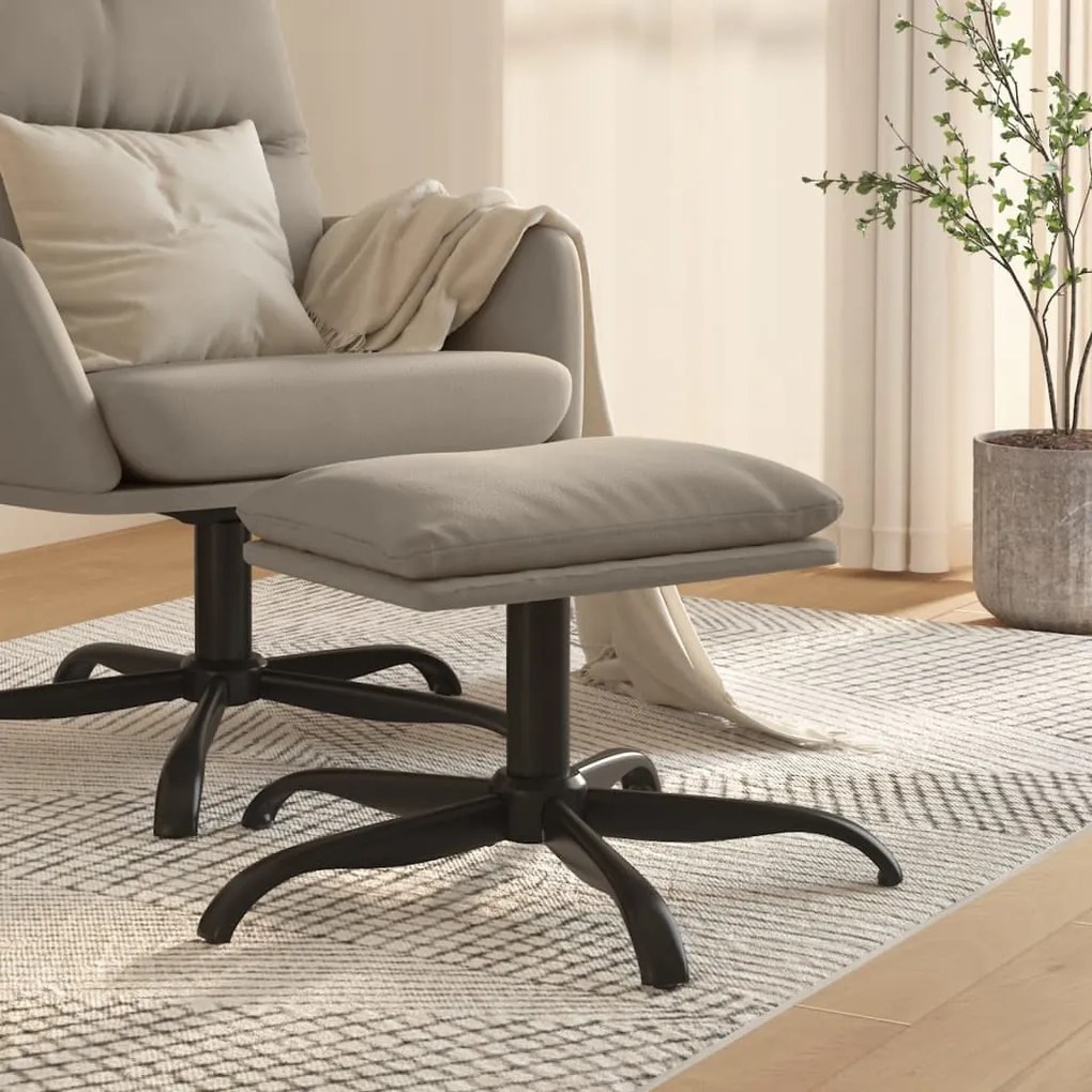 vidaXL Taburet, gri deschis, 60x60x36 cm, catifea