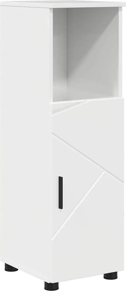 vidaXL Dulap de Baie Alb lucios 30 x 35 x 95 cm Lemn compozit & Metal