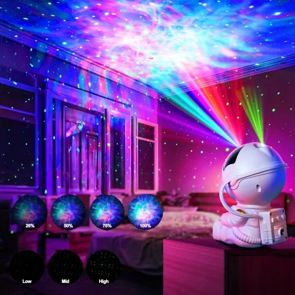Proiector LED RGB LED/5W/5V astronaut + telecomandă