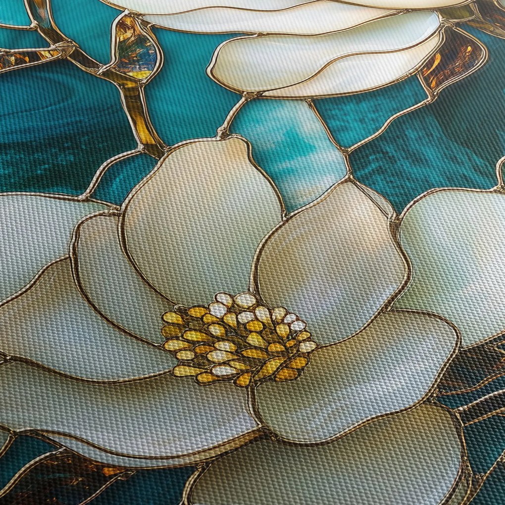 Tablou - Vitraliu cu magnolie (120x50 cm)
