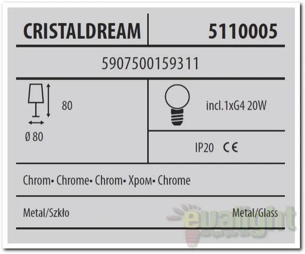 Spot incastrabil tavan fals Cristaldream 5110005