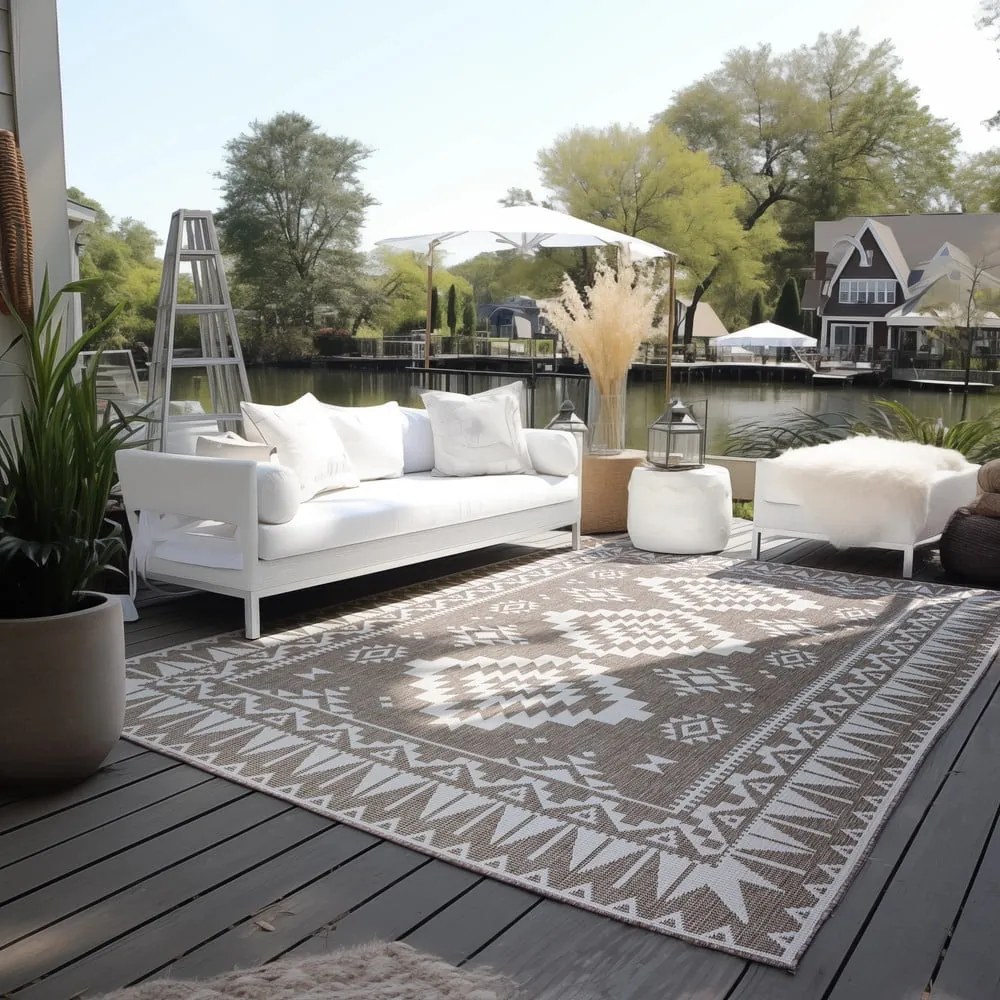 Covor de exterior maro/crem 120x170 cm Gemini – Elle Decoration