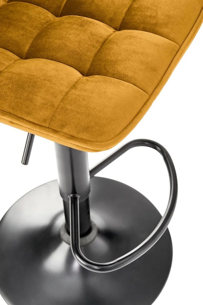 Scaun de bar H95 velvet mustariu