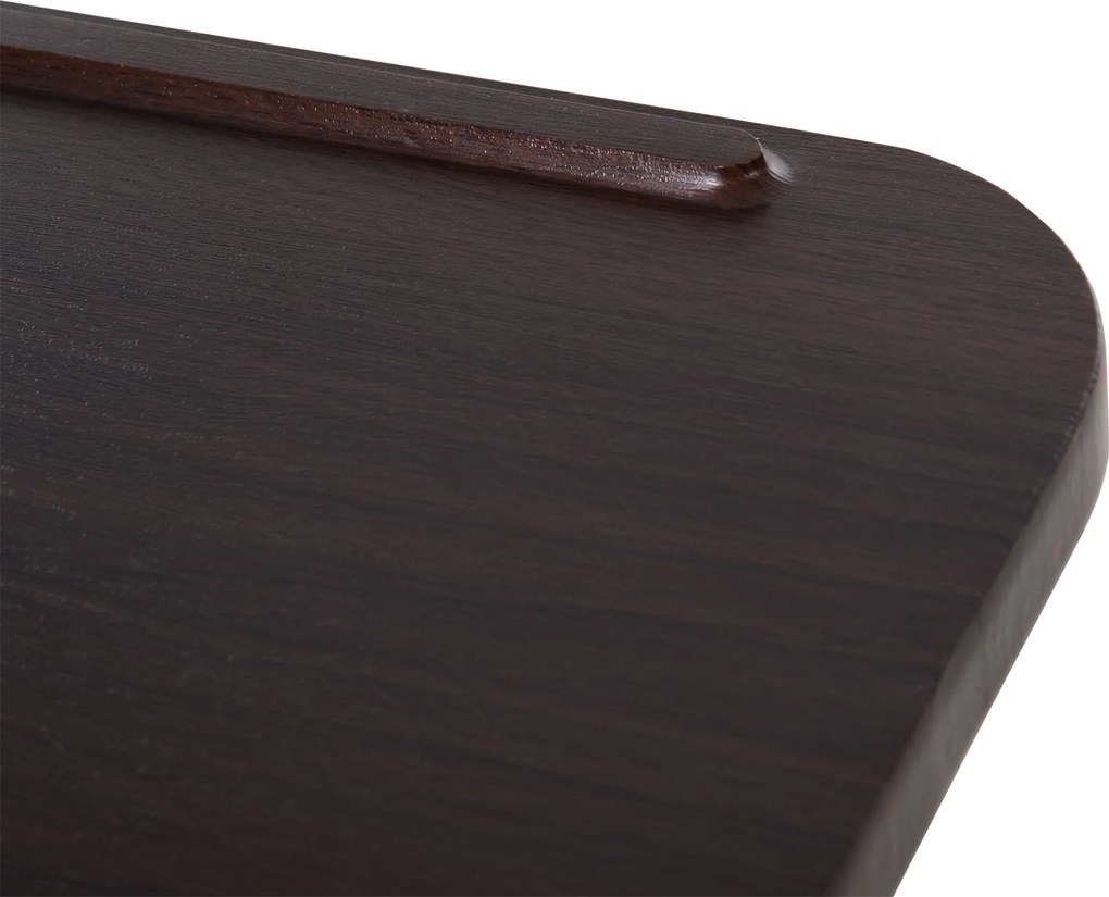 HOMCOM Masă auxiliară cu roți pentru canapea și pat Înălțime reglabilă și cadru din oțel 77x40x76-100 cm Nuc închis | Aosom Romania