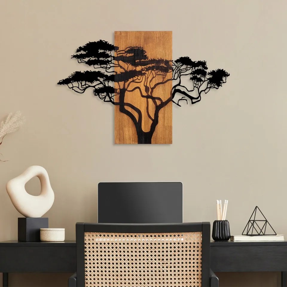 Accesoriu Decorativ de Perete Acacia Tree - 387, Lemn / Metal