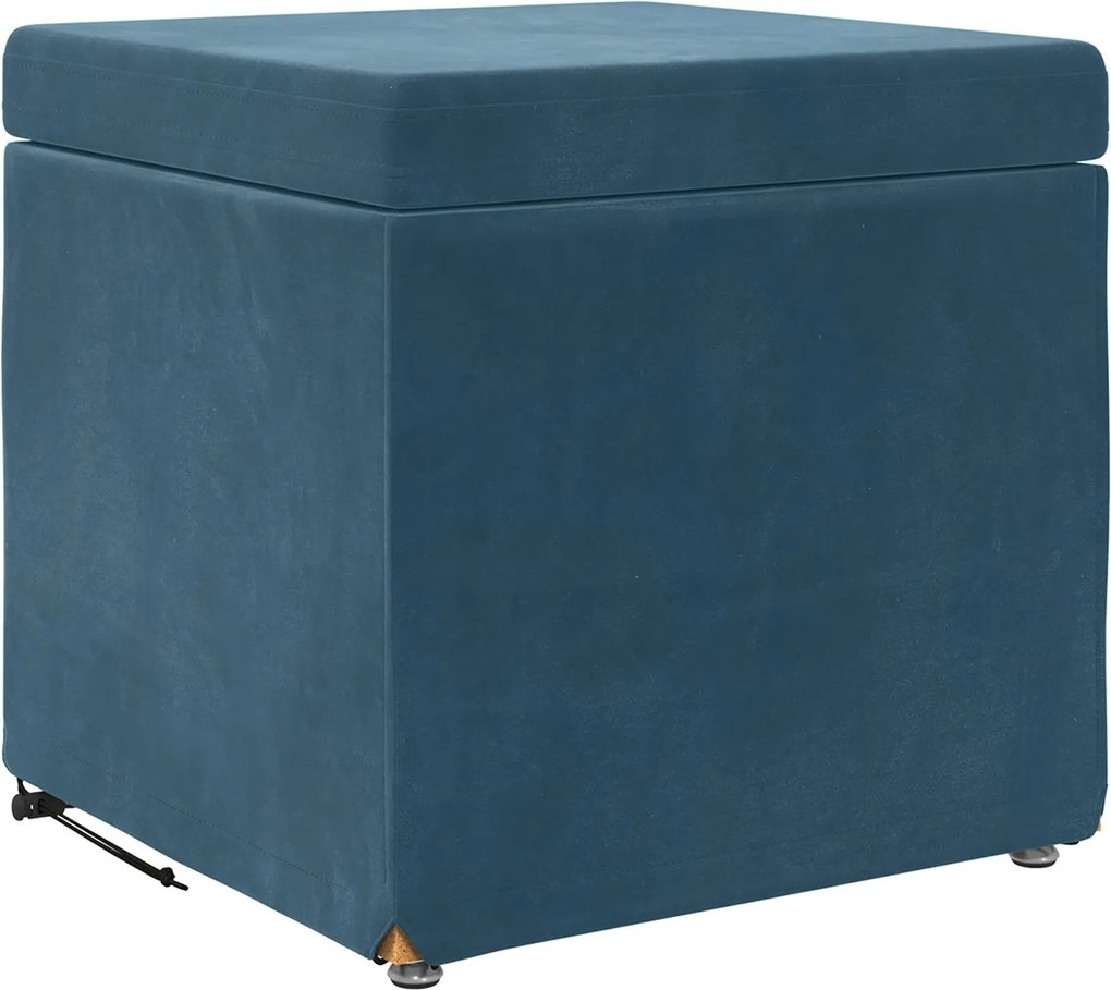 vidaXL Taburet albastru 41 x 41 x 40 cm Catifea și lemn stratificat