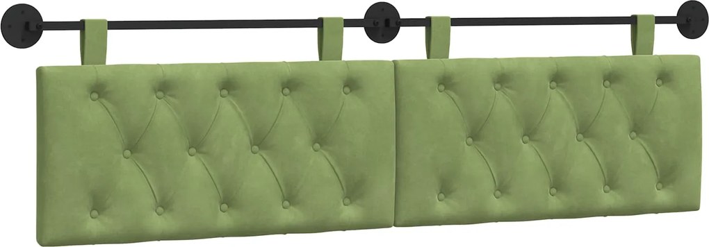 vidaXL Cap de pat suspendat Verde deschis 170 x 55 x 7 cm Catifea
