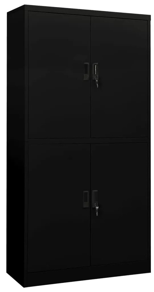 vidaXL Dulap de birou, negru, 90x40x180 cm, oțel