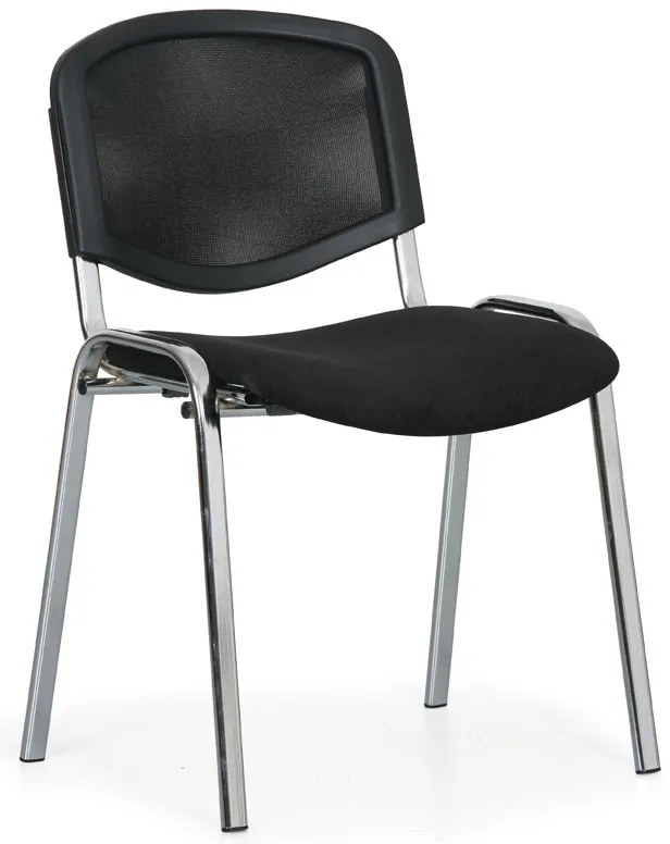 Scaun de conferinta Viva Mesh - picioare cromate, negru