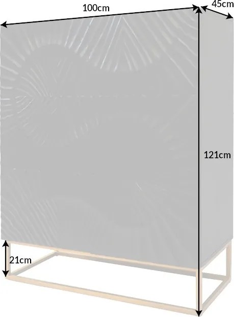 Dulap din lemn Scorpion 120cm Mango, negru