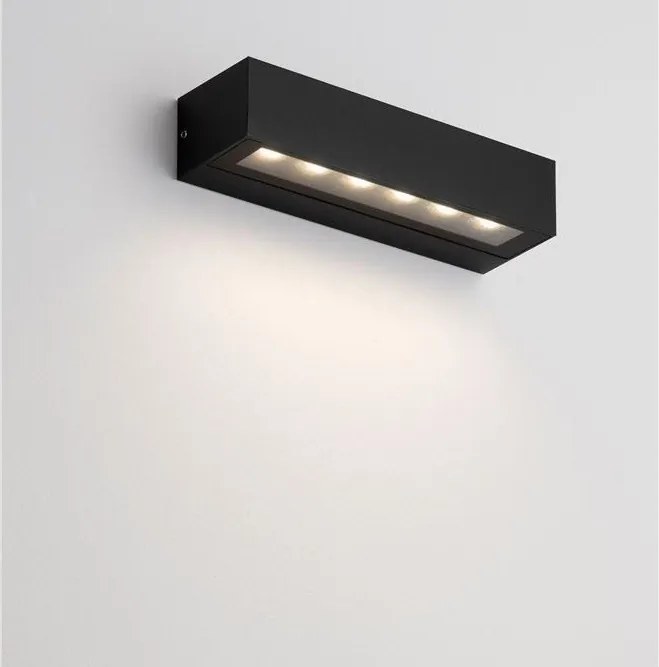 Aplica exterior neagra liniara 22cm IP65 LED CCT PRISMATIC