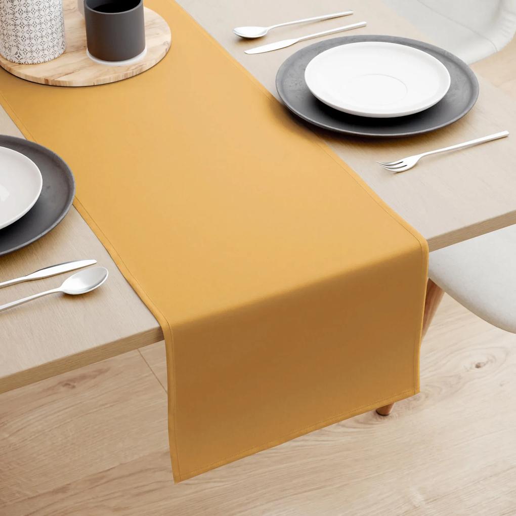 Goldea napron de masă 100% bumbac - muştar 35x160 cm
