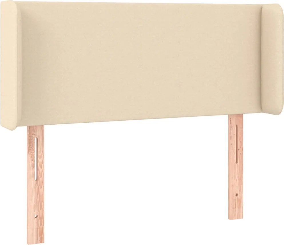 vidaXL Tăblie de pat cu aripioare crem 93x16x78/88 cm textil