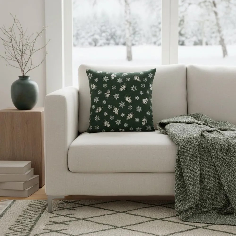 Husă de pernă cu motive de iarnă