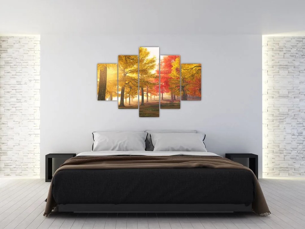 Tablou cu copaci toamna (150x105 cm)