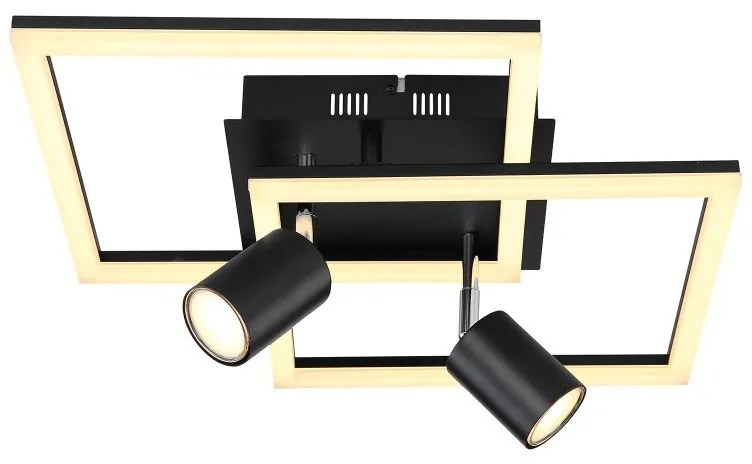 Plafoniera LED design indistrial Danny negru 42x42cm