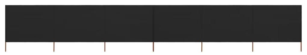 Paravan anti-vant cu 6 panouri, negru, 800 x 120 cm, textil Negru, 800 x 120 cm