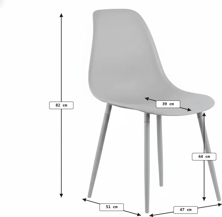Scaun bucatarie OSAKA plastic, gri maro