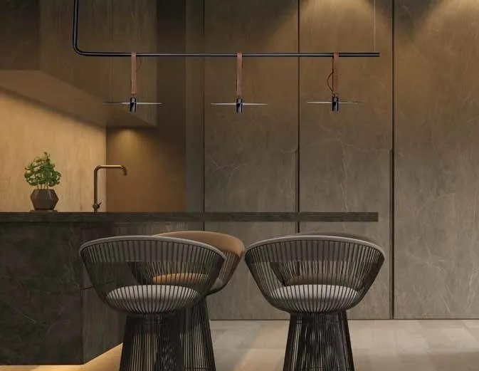 Lustra LED decorativa design modern Kurt negru