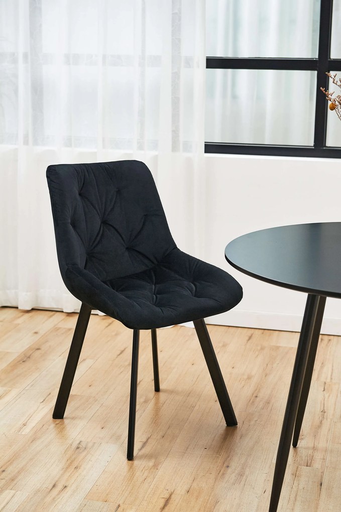 Set 2 buc scaune sufragerie Cajon (negru). 1117277