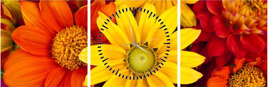 Tablou cu floare (cu ceas) (90x30 cm)