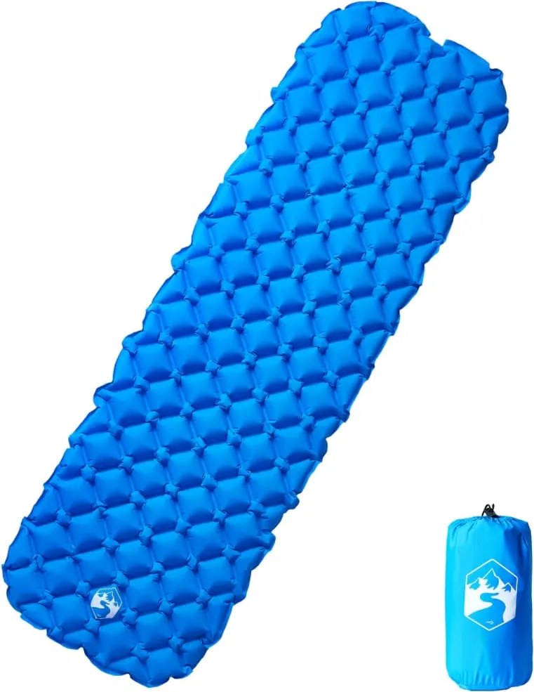 vidaXL Saltea gonflabilă de camping, 1 persoană, albastru, 190x58x6 cm