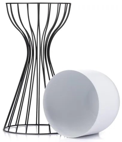 Ghiveci metalic de flori LOFT 46x20 cm negru/alb