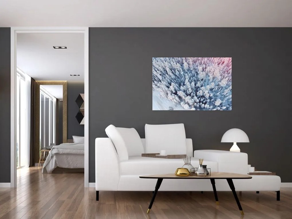 Tablou cu copaci înzăpeziți (90x60 cm)