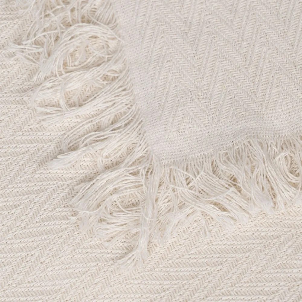 Cuvertură crem din bumbac reciclat 180x260 cm Spike – Ixia