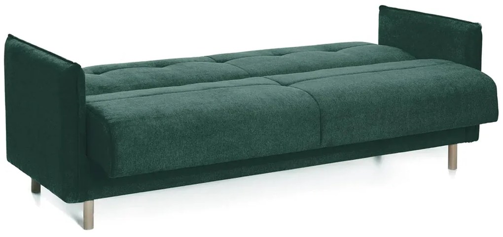 Canapea Extensibilă 3 locuri STONE, cu ladă de depozitare, 210x70x98 cm, Aston-Verde