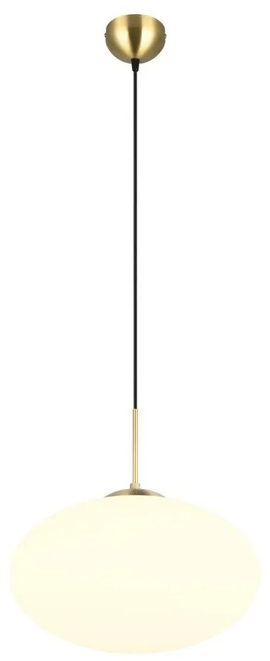 Lustră albă/aurie cu abajur din sticlă ø 40 cm Fomento – Trio