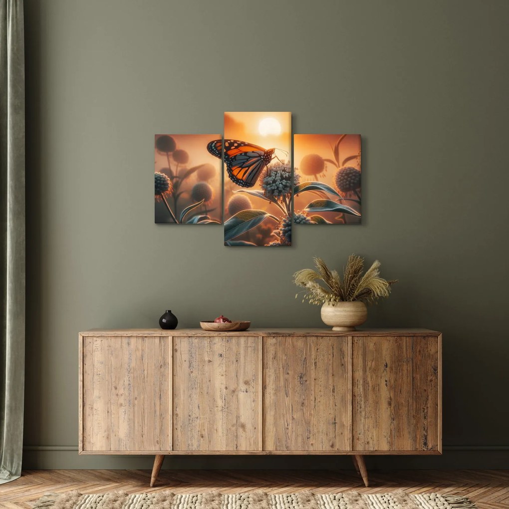 Tablou – Fluture în soare apunând (90x60 cm)