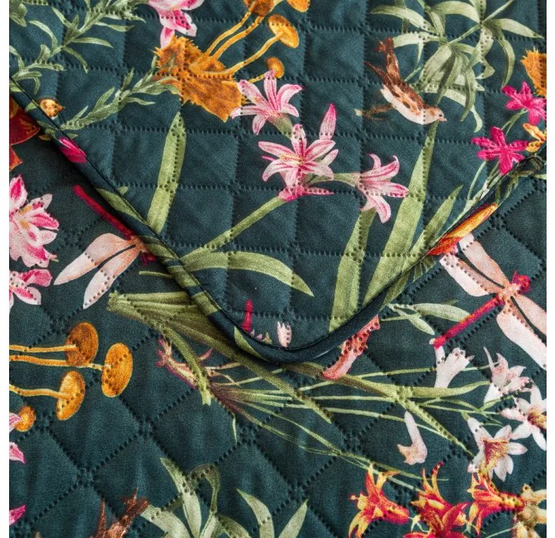 Cuvertura de pat MYSTIC GARDEN verde inchis Dimensiune: 220 x 240 cm